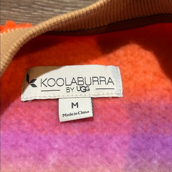 Koolaburra by Ugg Soft Fuzzy Vibrant Orange and Purple Fleece - Picture 4 of 6